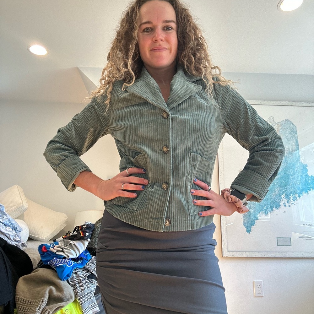 Avec Les Filles Olive Corduroy Blazer